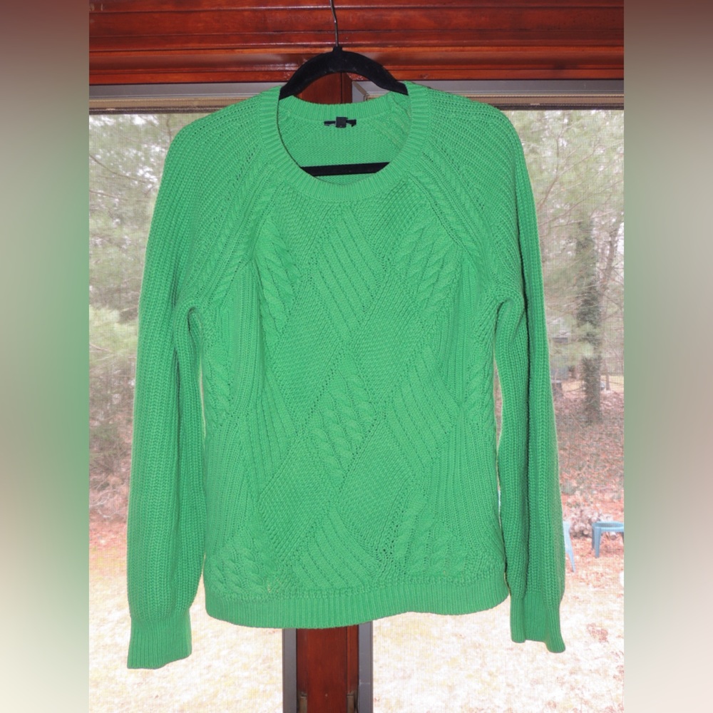 Talbots Green Cable Knit Sweater